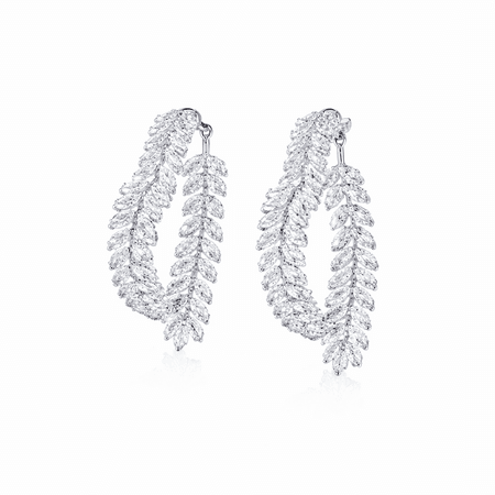 Corina – eleganckie kolczyki z białymi kamieniami w srebrnym kolorze | Chloe DIAMOND