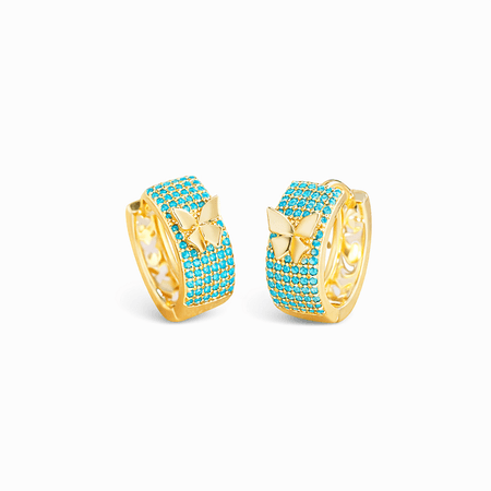 Azzura – eleganckie kolczyki z niebieskimi kamieniami w złotym kolorze | Chloe DIAMOND