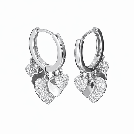 Amore – eleganckie srebrne kolczyki z motywem serca | Chloe DIAMOND