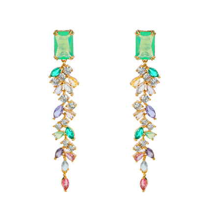 Prisma – efektowne kolczyki z kolorowymi kamieniami w złotym kolorze | Chloe DIAMOND