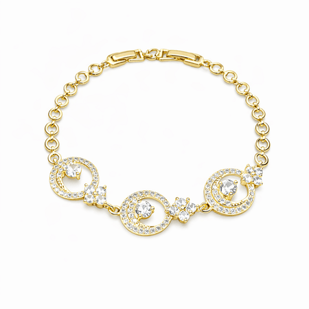 Aurelia Spiral – bransoletka w kolorze złotym z białymi kamieniami | Chloe DIAMOND