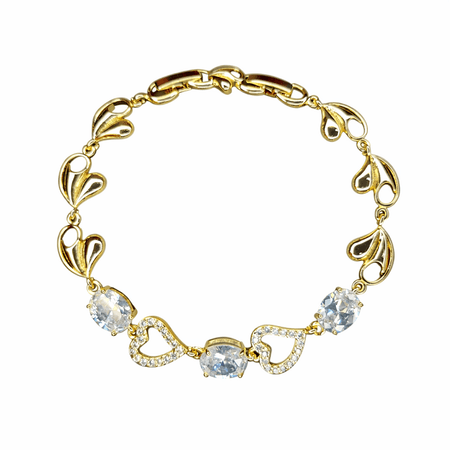 Aurora Heartline – bransoletka w kolorze złotym z białymi kamieniami | Chloe DIAMOND