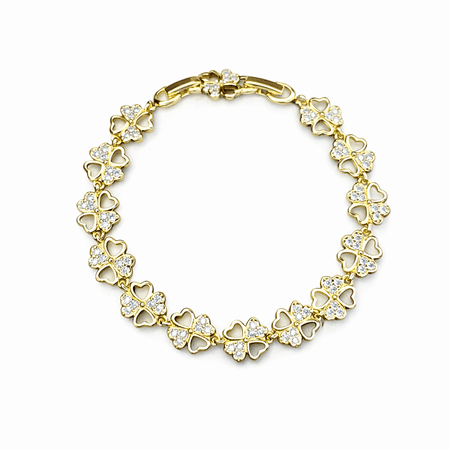 Flora Heart – bransoletka w kolorze złotym z białymi kamieniami | Chloe DIAMOND