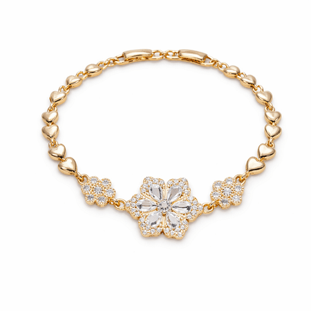 Zerina – elegancka bransoletka z białymi kamieniami w złotym kolorze | Chloe DIAMOND