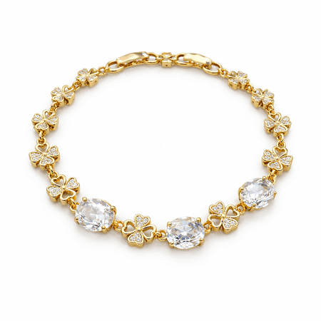 Lunaria – elegancka bransoletka z białymi kamieniami w złotym kolorze | Chloe DIAMOND