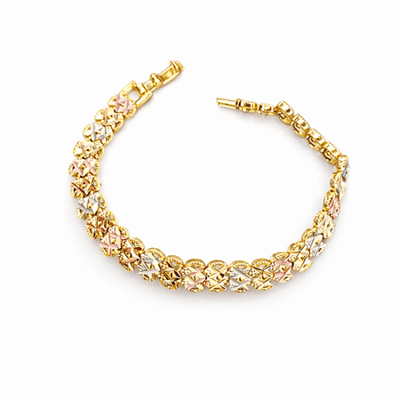 Rosetta Tricolore – bransoletka w kolorze złotym  z akcentami różu i szarości | Chloe DIAMOND