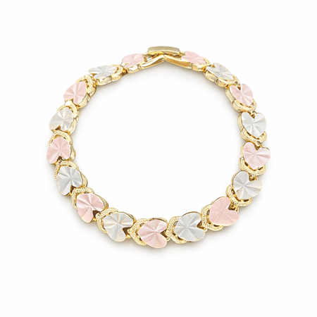 Amora Duo – bransoletka w kolorze złotym z motywem serca w odcieniach różu i szarości | Chloe DIAMOND