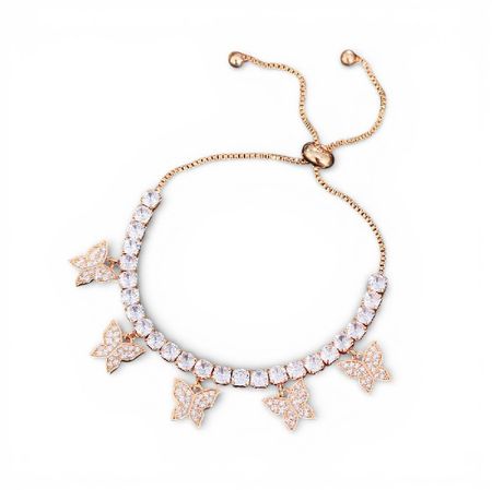 Butterfly – elegancka bransoletka z motylkami w złotym kolorze | Chloe DIAMOND