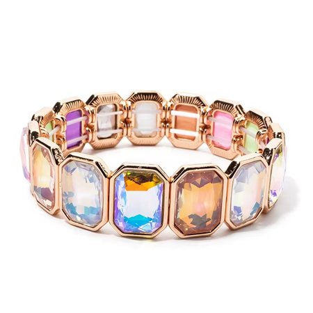 Opalisse – bransoletka damska ze stali pozłacanej 14K z kryształkami górskimi multicolor | Chloe DIAMOND