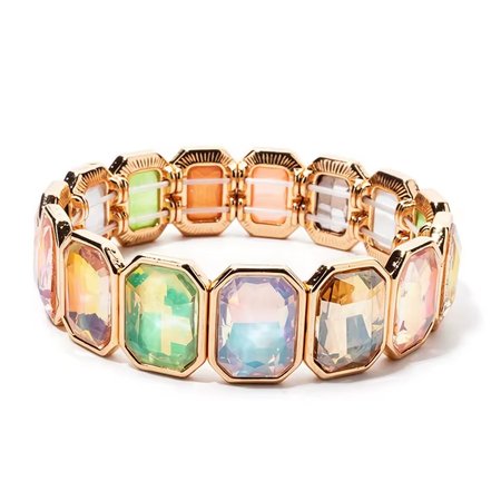 Pastelisse – bransoletka damska ze stali pozłacanej 14K z kryształkami górskimi multicolor | Chloe DIAMOND
