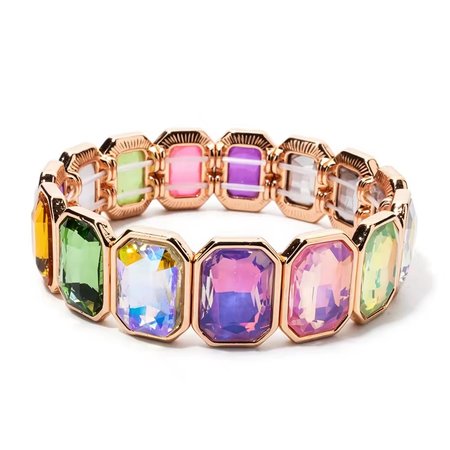 Vividelle – bransoletka damska ze stali pozłacanej 14K z kryształkami górskimi multicolor | Chloe DIAMOND