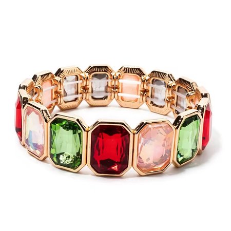 Rubivelle – bransoletka damska ze stali pozłacanej 14K z kryształkami górskimi multicolor | Chloe DIAMOND