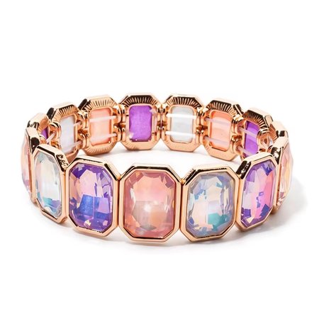 Lavendelle – bransoletka damska ze stali pozłacanej 14K z kryształkami górskimi pastel multicolor | Chloe DIAMOND