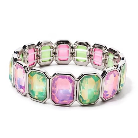 Florielle – bransoletka damska ze stali posrebrzana 925 z kryształkami górskimi pastel multicolor | Chloe DIAMOND