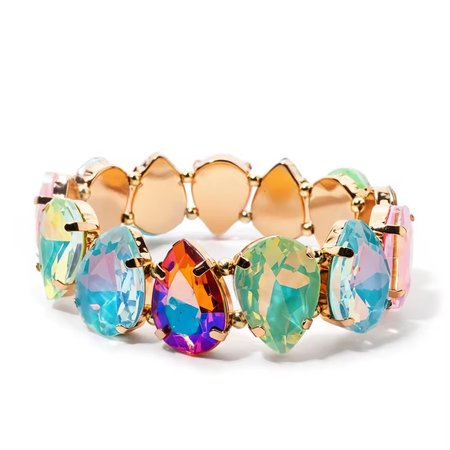 Lumivelle – bransoletka damska pozłacana 14K z pastelowymi cyrkoniami multicolor | Chloe DIAMOND