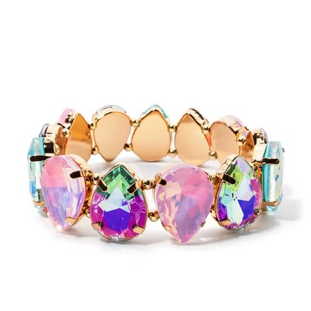 Rosavelle – bransoletka damska pozłacana 14K z różowymi cyrkoniami multicolor | Chloe DIAMOND
