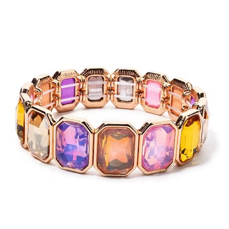 Imperielle – bransoletka damska ze stali pozłacanej 14K z kryształkami górskimi multicolor | Chloe DIAMOND