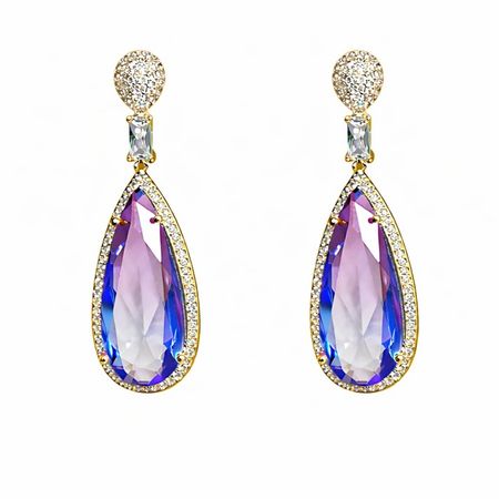 Floris – efektowne kolczyki z bialymi i różowymi kamieniami w złotym kolorze | Chloe DIAMOND