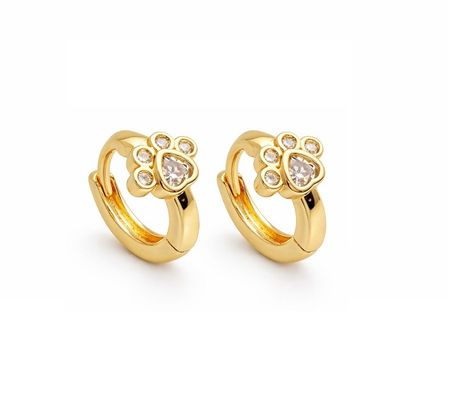 Mini Paw XS – kolczyki dziecięce / na drugą dziurkę w kolorze złotym | Chloe DIAMOND