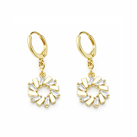 Luminelle Circle – kolczyki w kolorze złotym z białymi akcentami | Chloe DIAMOND