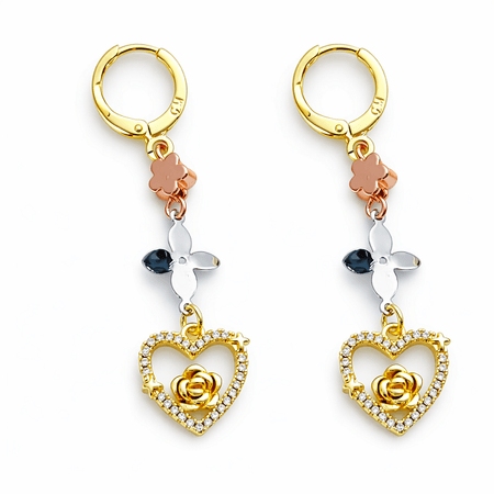 Rosella Heart – kolczyki w kolorze złotym z motywem serca | Chloe DIAMOND