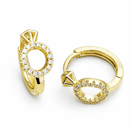 Aurelia Ring – kolczyki w kolorze złotym z cyrkoniami | Chloe DIAMOND