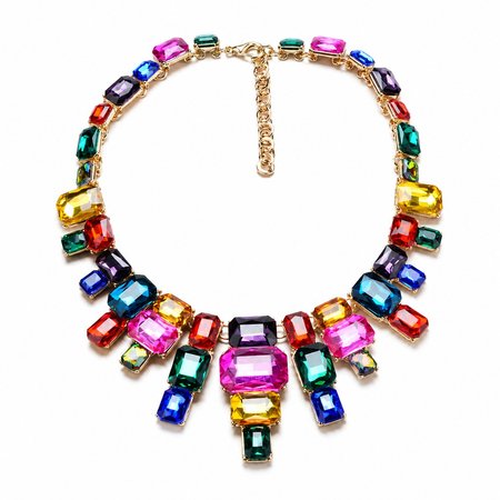 Prismara – naszyjnik z kolorowymi kryształami pozłacany 14K | Chloe DIAMOND