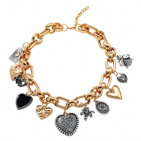 Amorette – naszyjnik z zawieszkami złoto-srebrny pozłacany 14K i posrebrzany 925 | Chloe DIAMOND