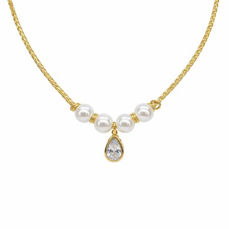 Elanora Pearl Drop – naszyjnik damski z perełkami i zawieszką | Chloe DIAMOND