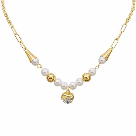Valenora Pearl Charm – naszyjnik damski z perełkami i zawieszką serce | Chloe DIAMOND