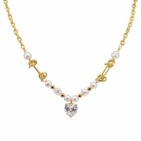 Elera Pearl Heart – naszyjnik damski z perełkami i zawieszką serce | Chloe DIAMOND