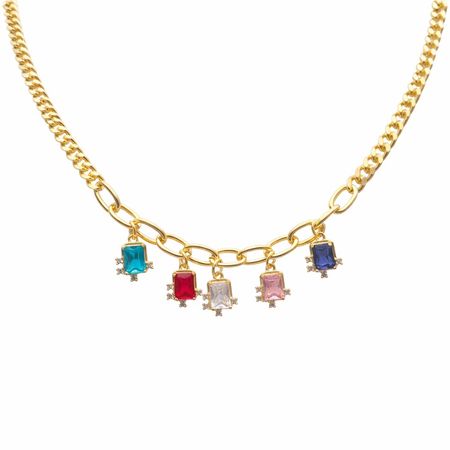 Lunavelle Color Charm – naszyjnik damski z kolorowymi cyrkoniami | Chloe DIAMOND