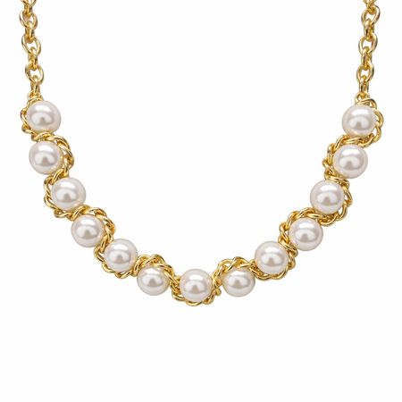 Lunaria Pearl Weave – naszyjnik damski z perełkami o ozdobnym splocie | Chloe DIAMOND