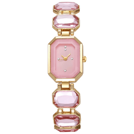 Lumiera Rose – damski zegarek złoty stalowy z różowymi kryształkami | Chloe DIAMOND